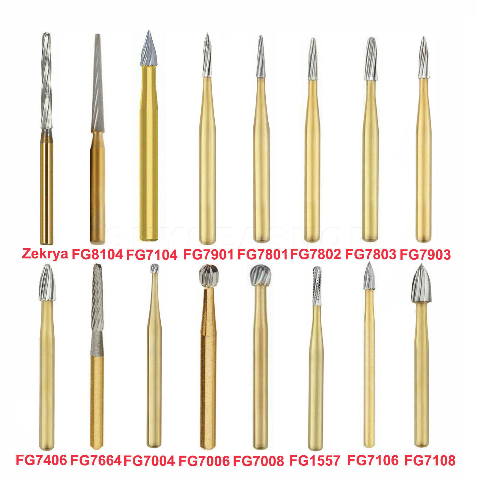 Dental Trimming&Finishing Carbide Burs 7901/7406/7404/1958 / FG Aluminum Oxide