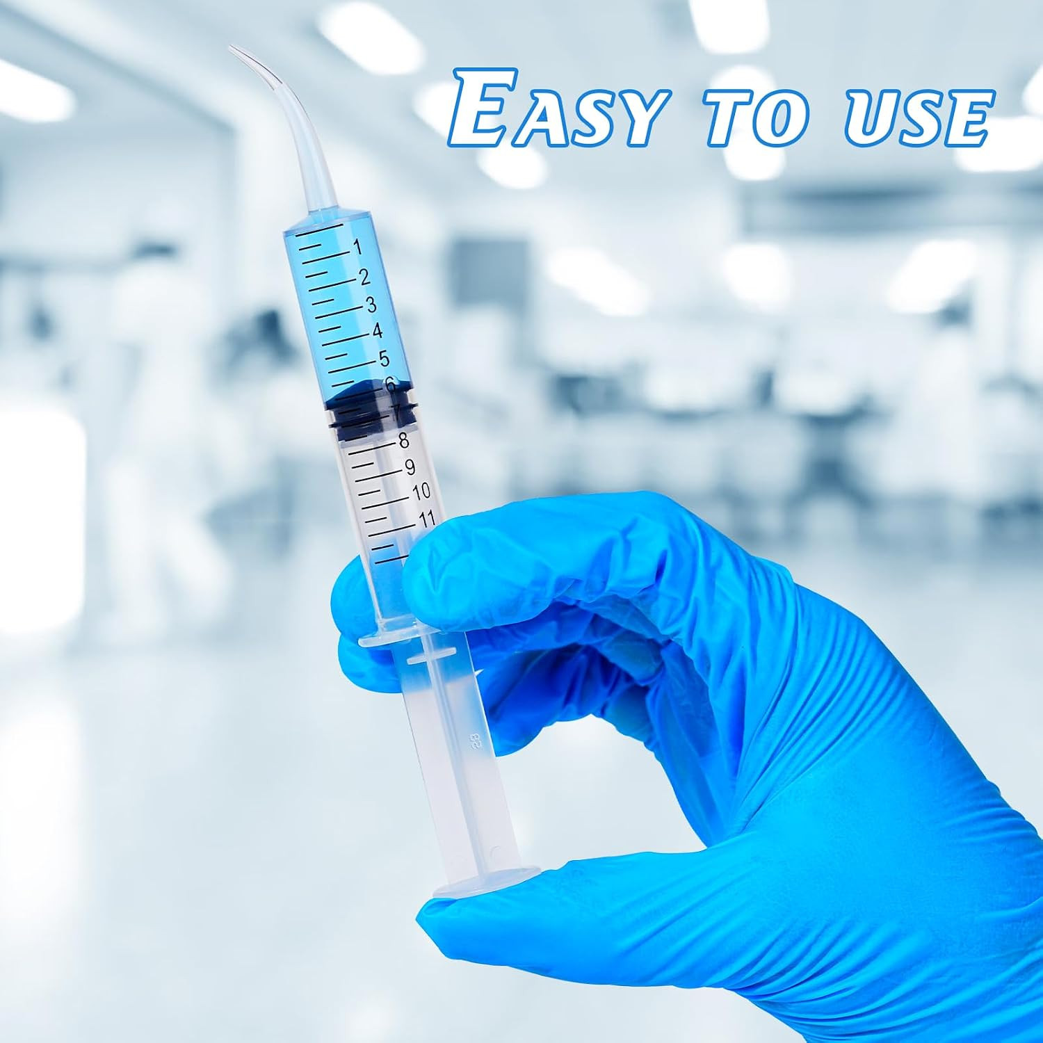 Wisdom Teeth Syringe,12Ml Dental Irrigation Syringe (10 Pack) | Curved Tip & Mea