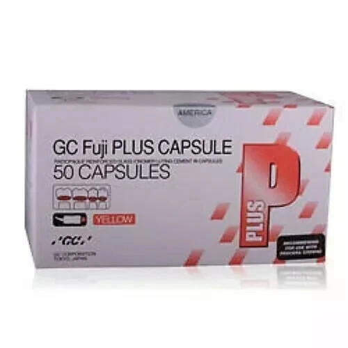 GC FUJI PLUS LUTING CEMENT YELLOW – 50 CAPSULES Long Expiry