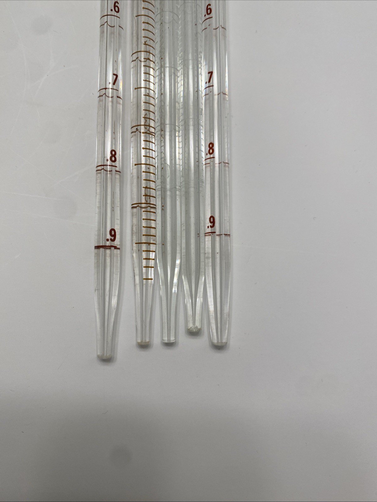 Lot Of 44 Mixed Kimble Kimax Glass Pipettes Pipets Various Sizes 37033, 37034