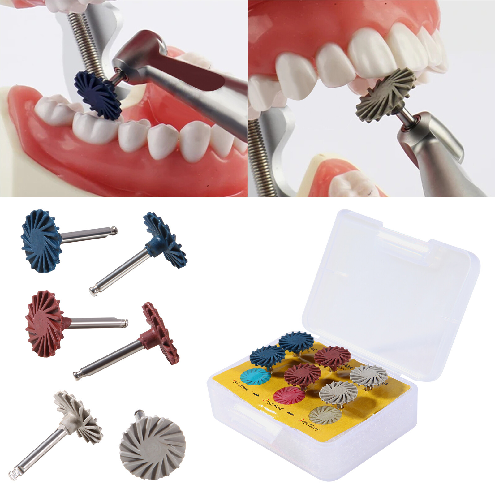6pcs/box Dental Polish Kit Composite Resin Polishing Disc Spiral Polish Wheel