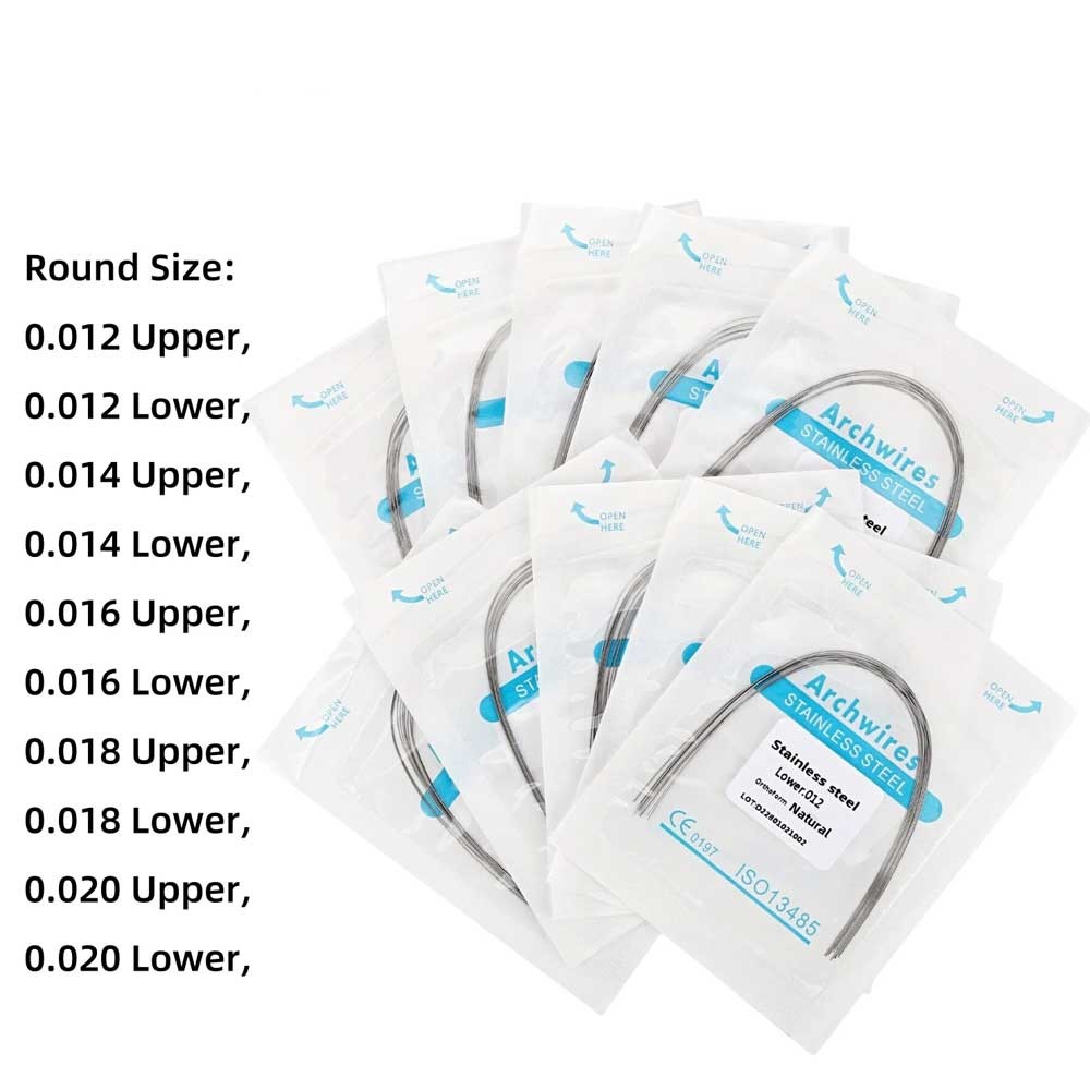 10pcs/pack Dental Orthodontic Form Arch wire Stainless Steel S.S Round Natural