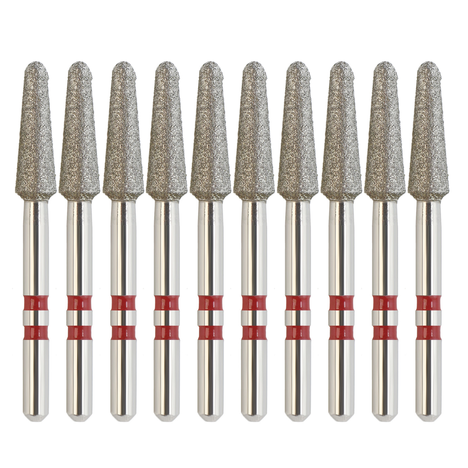 Dental Diamond Burs Round End Taper Zirconia Adjustment FrictionGrip Fine Medium