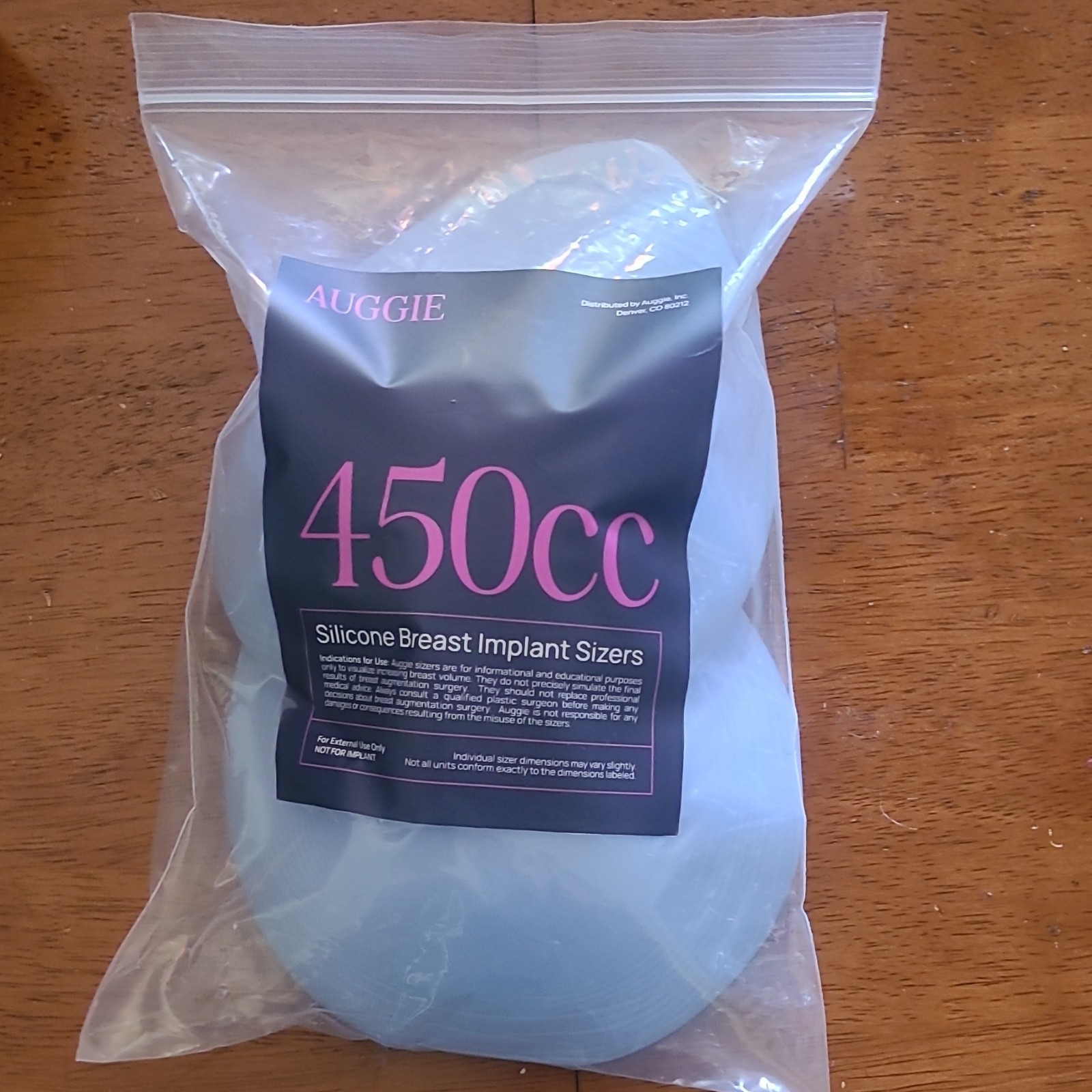Auggie Silicone Breast Implant Sizers Set 250cc 350cc 450cc Cosmetology Kit
