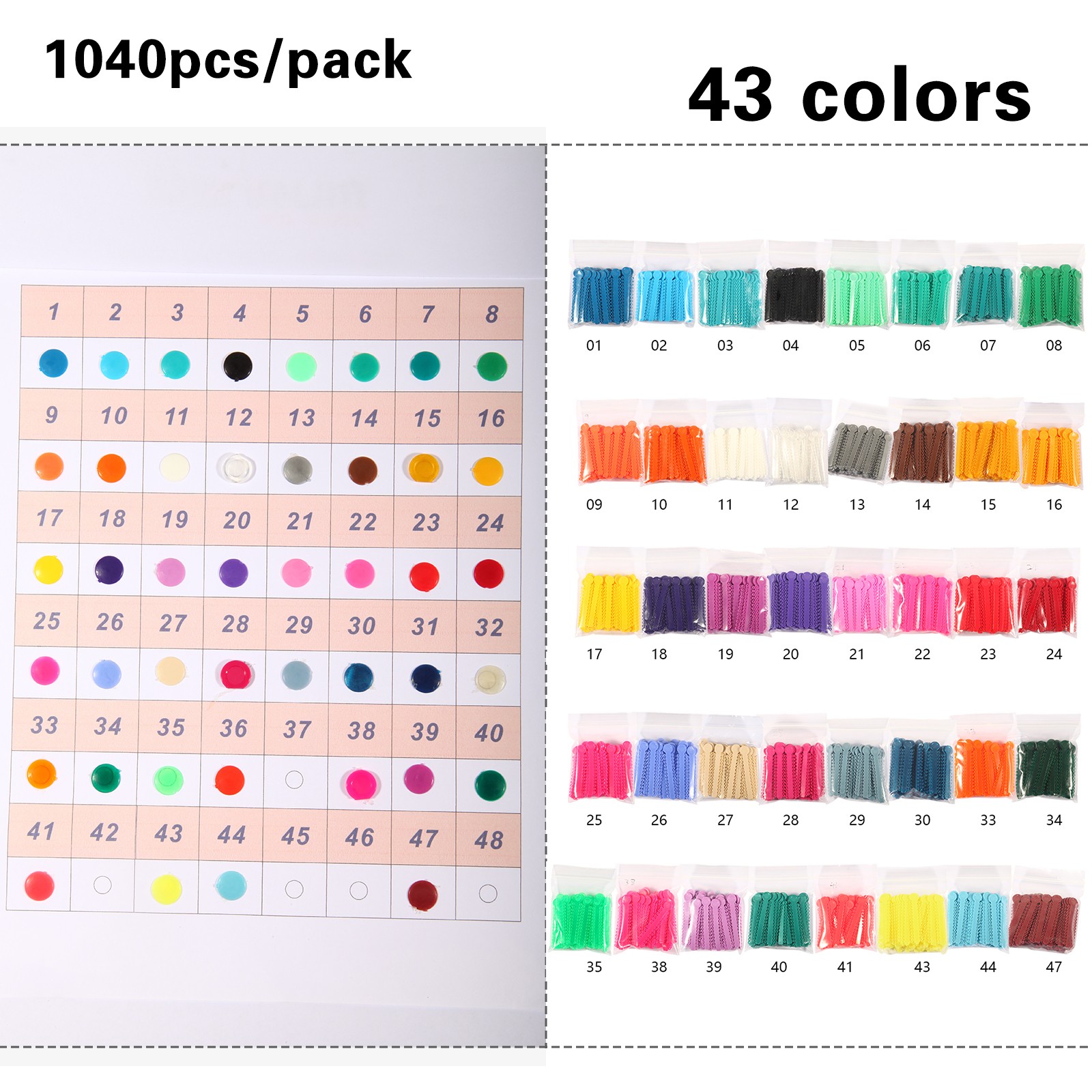 1040Pcs/Pack Dental Orthodontic Ligature Ties Elastic Rubber Bands Braces SKYSEA