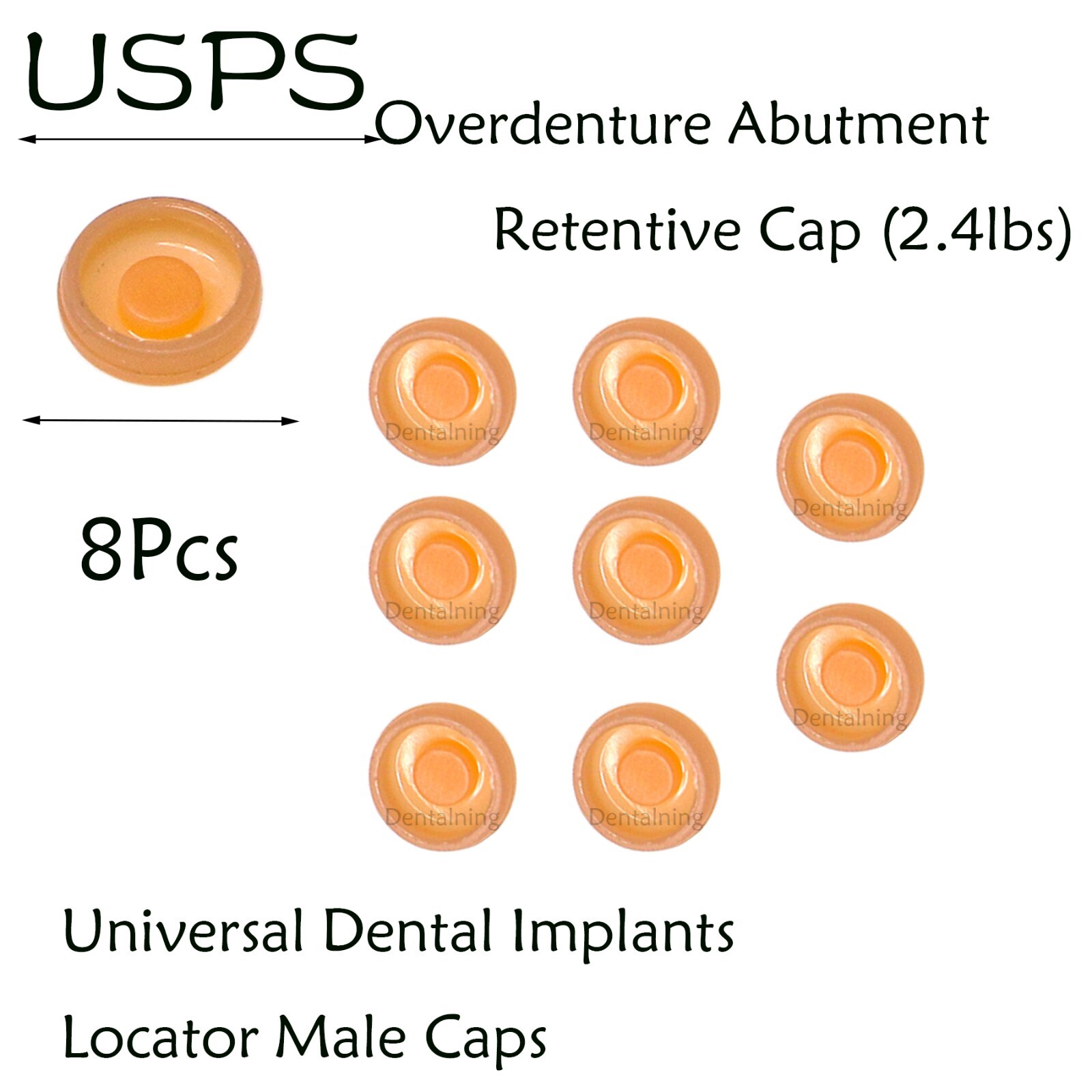 US Dental overdenture Locator Abutment Retention Caps Male Cap Inserts Set
