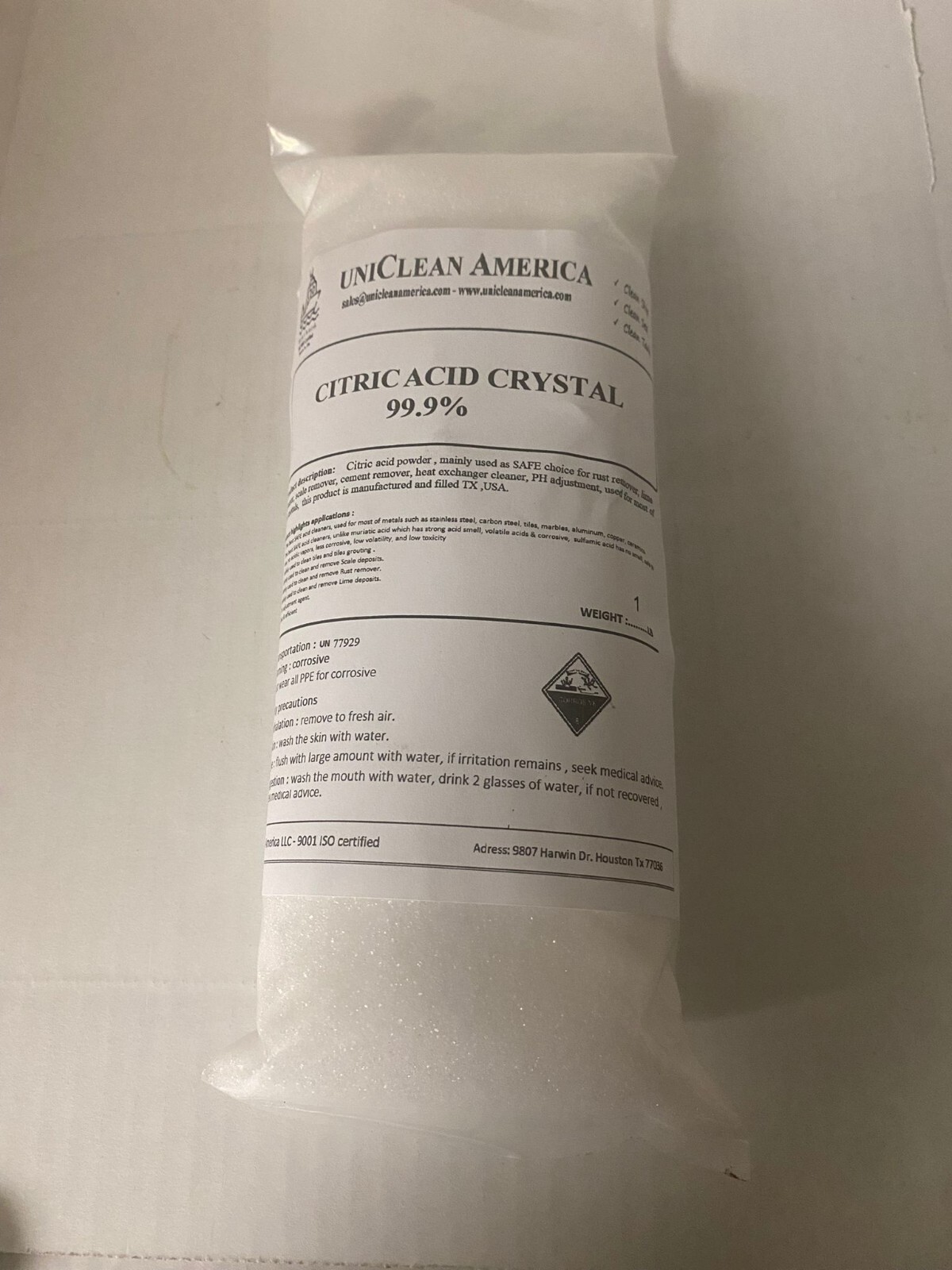 citric acid anhydrous crystal