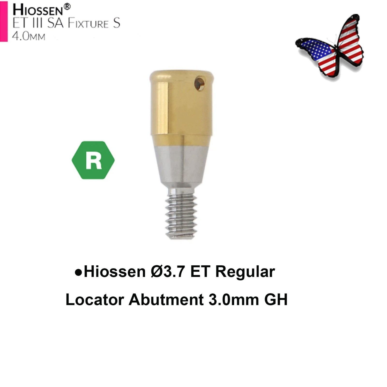 US Locator Overdenture Abutment & Male Cap Inserts Kit for Hiossen R/M Platform