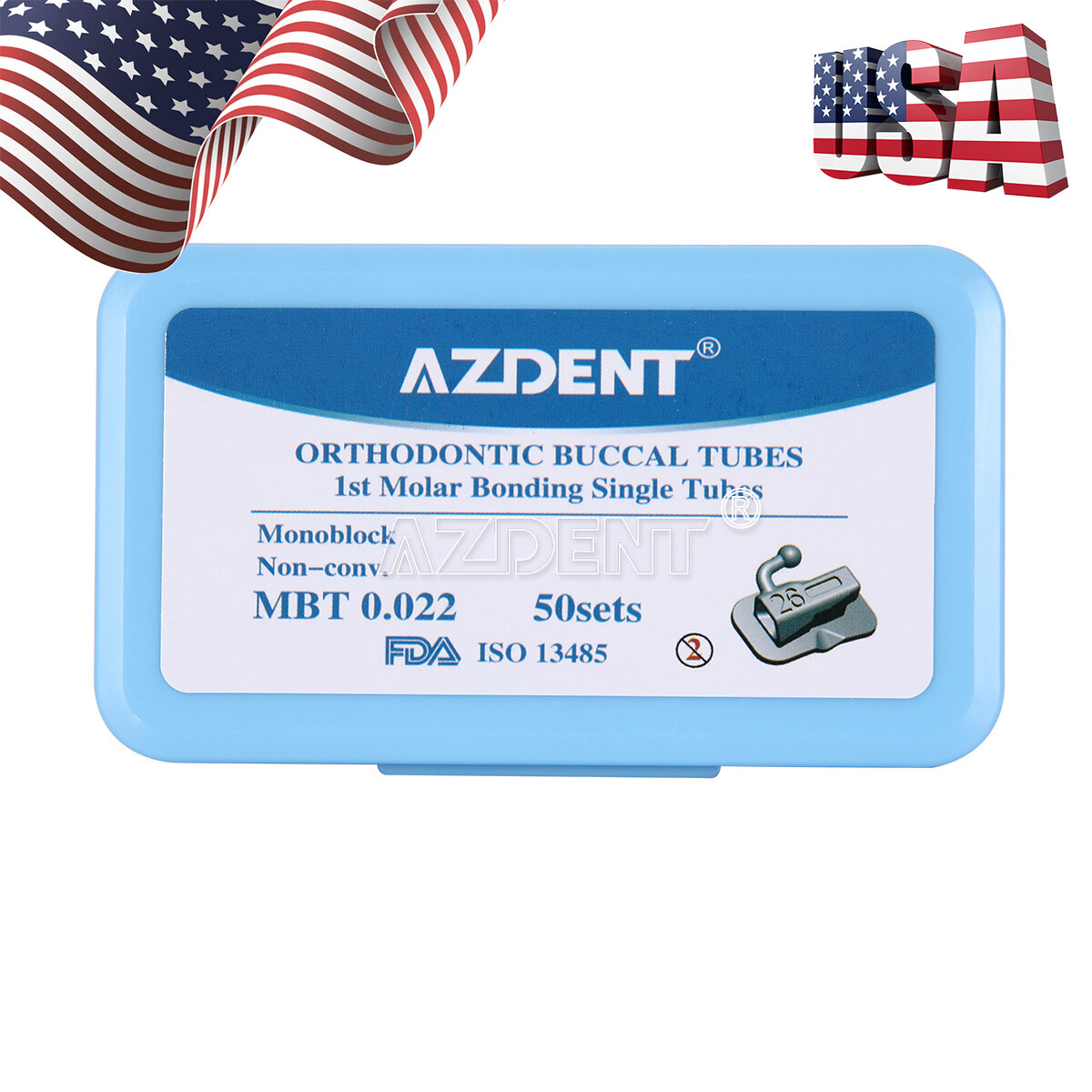 Dental Orthodontic Buccal Tube 1st 2nd Molar Tubes Roth/MBT 022 Bondable AZDENT
