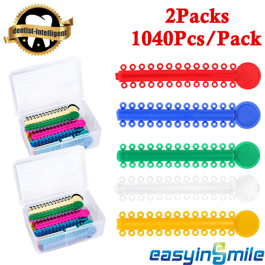 2Pks Dental Orthodontic Ligature Ties Elastic Rubber Bands For Braces Brackets