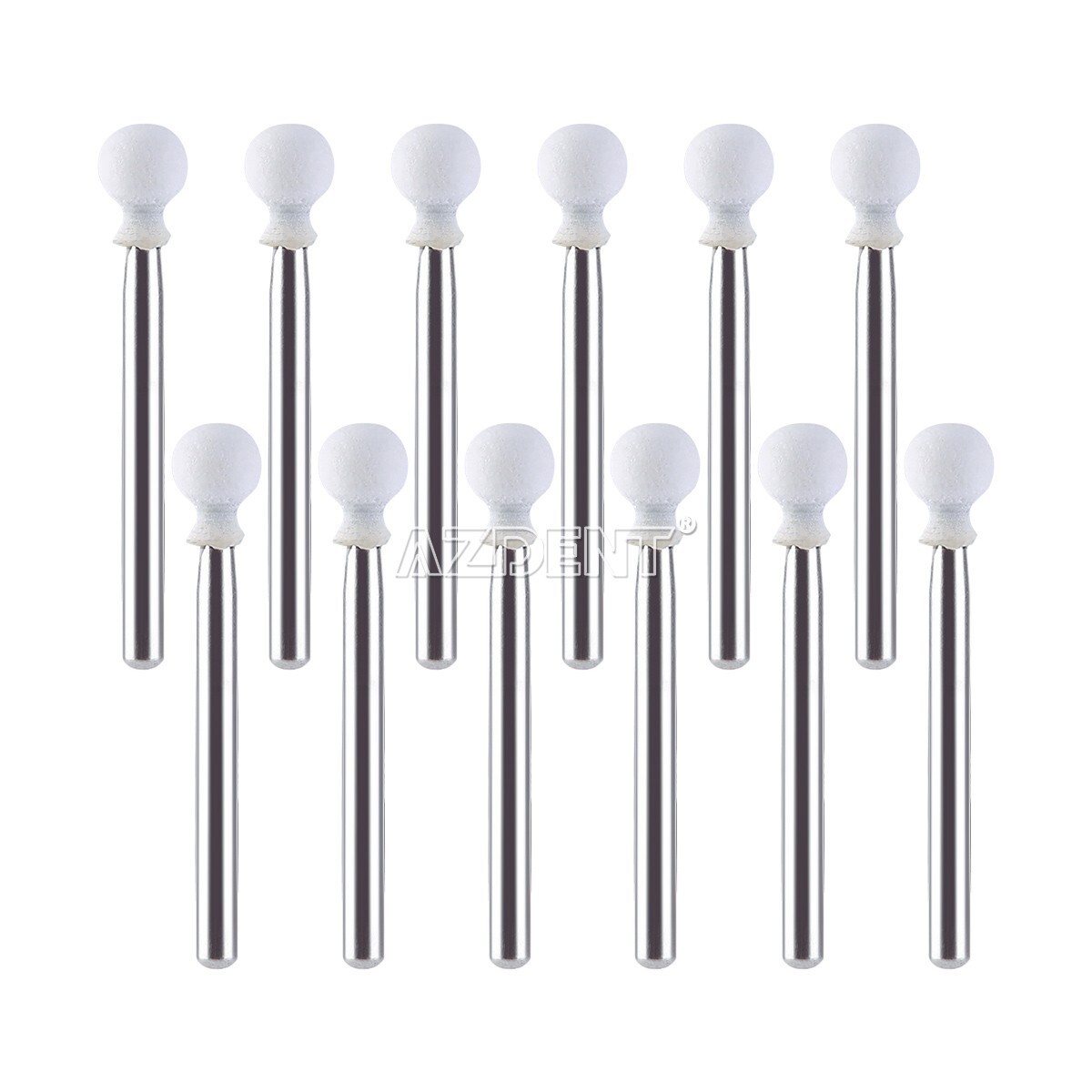 Dental Polishing Burs -FG Abrasion Points Bur Round Mounted White Stone 12/pack