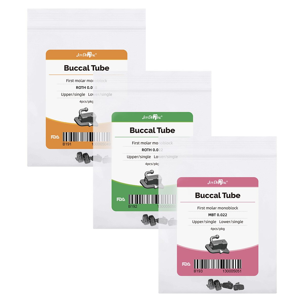 Dental Orthodontic Buccal Tubes 1st Molar Roth/MBT 018/022 Bondable Joydental