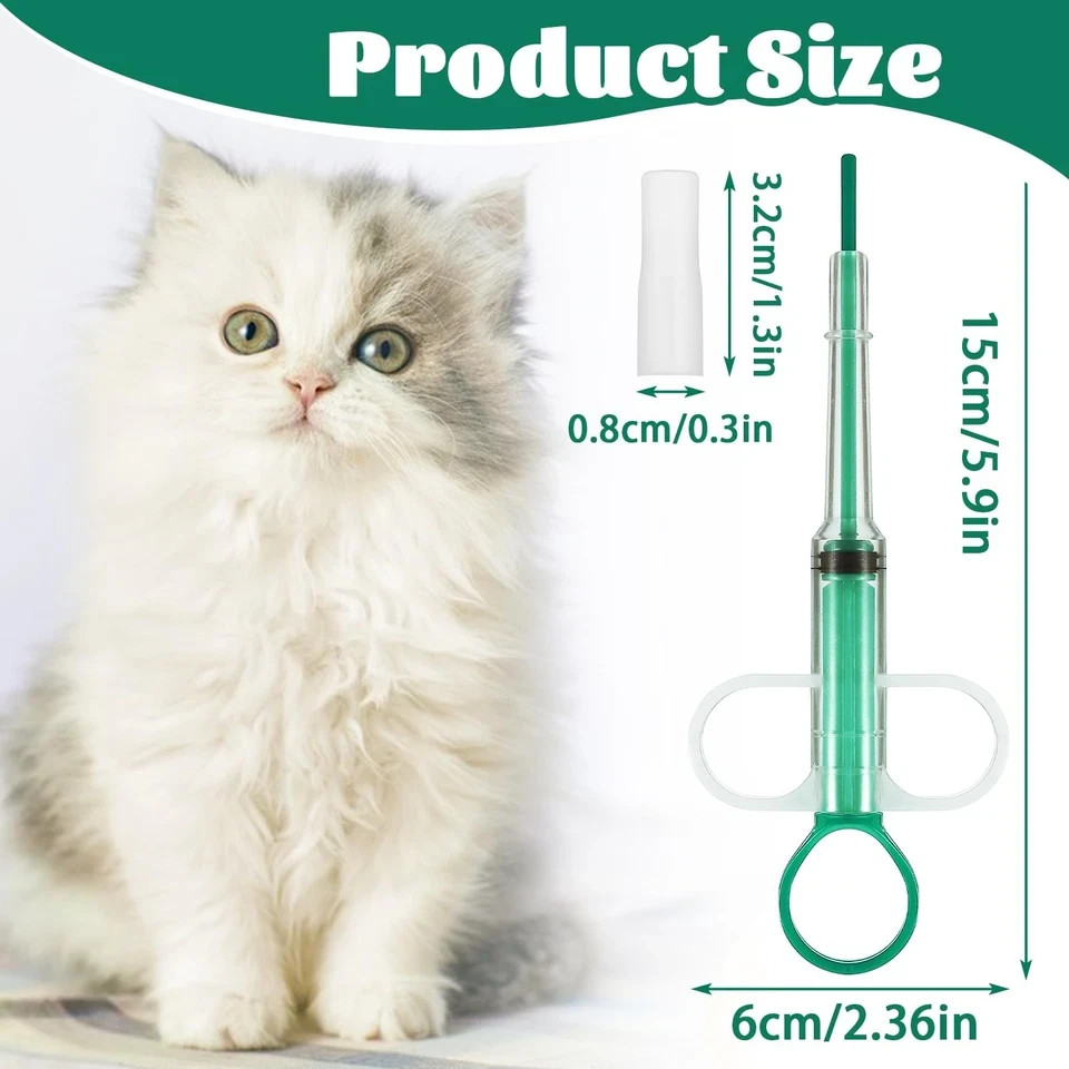 Oruola 3pcs Cat Pill Dispenser,Pet Shooter,Pills blue & red & green