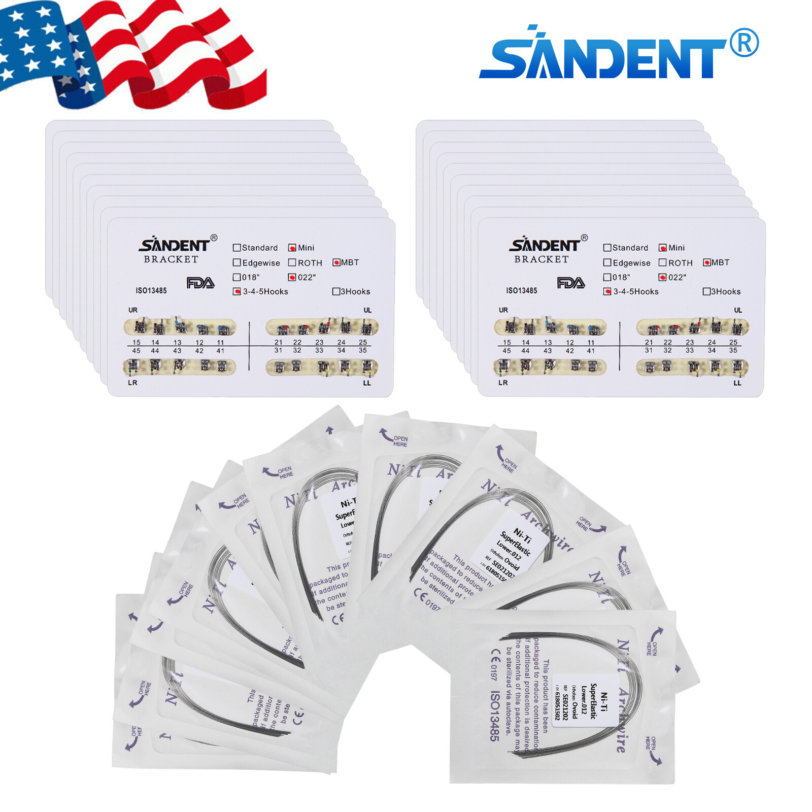 10 Packs SKYSEA Dental Orthodontic Arch Wire Super Elastic Niti Round Ovoid Form