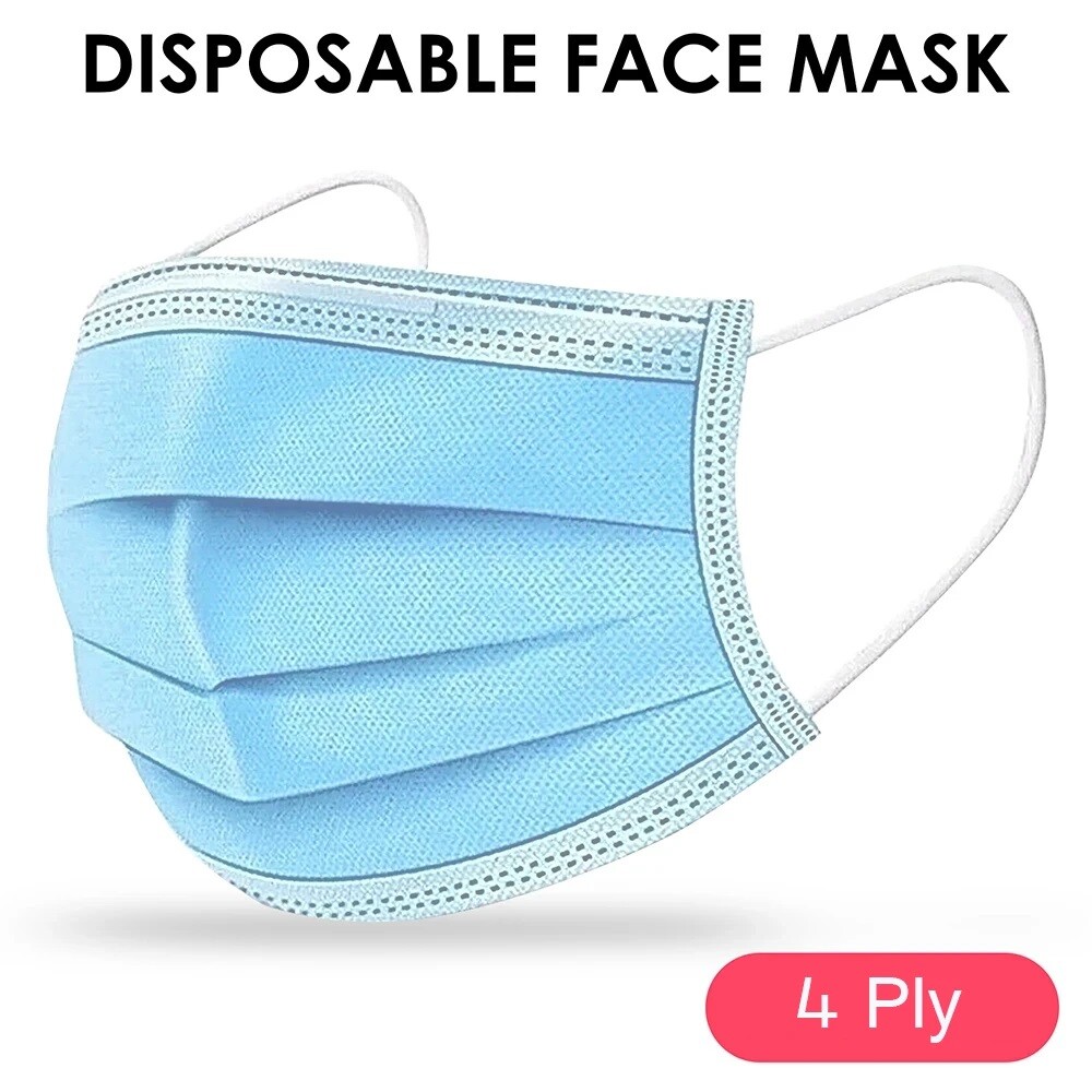 50 pcs 4-Ply Blue Face Mask Earloop Surgical Medical DENTAL AUTHORIZED LEVEL 3