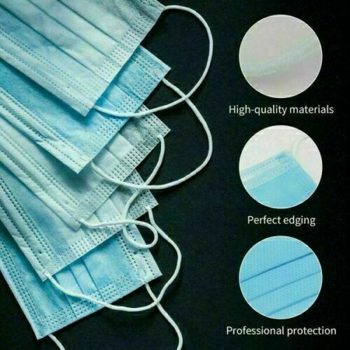 Disposable 3 Layers 3-Ply Earloop Mouth Cover Face Mask (50/100/150/10000) Pack
