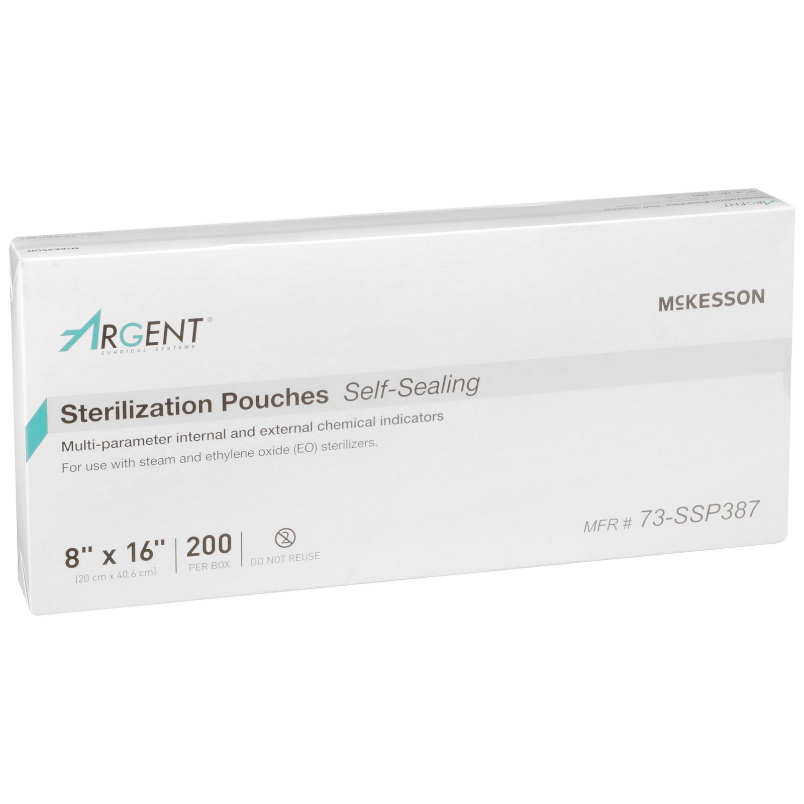 McKesson Argent Sure-Check Sterilization Pouch Transparent Blue 8 x 16″ Self