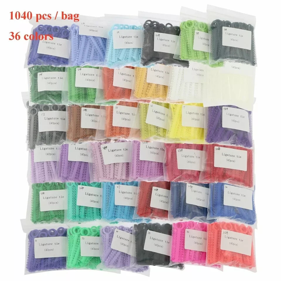 1040Pcs Dental Ortodoncia Ligature Ties Elastic Rubber Bands Ligaturas Bandas