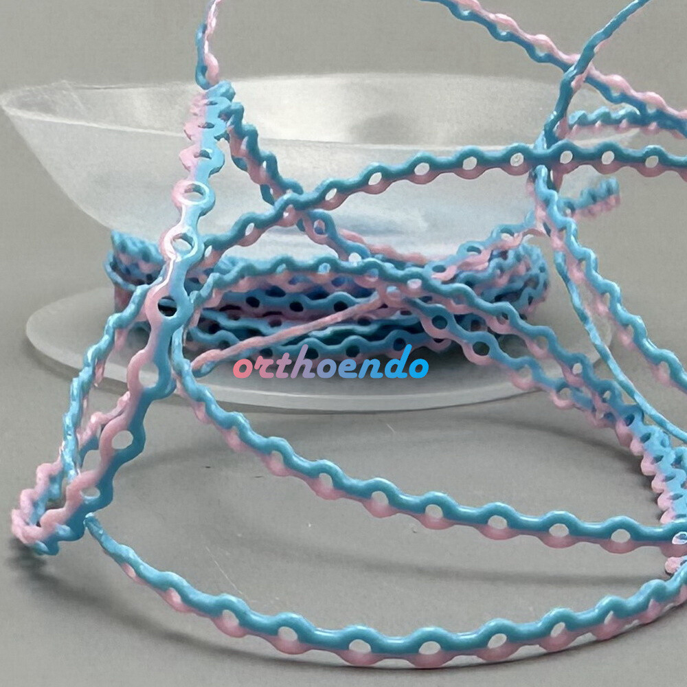 1 Roll Double Color Elastolink Elastic Power Chains (Ultra) Long Short 10 Sizes