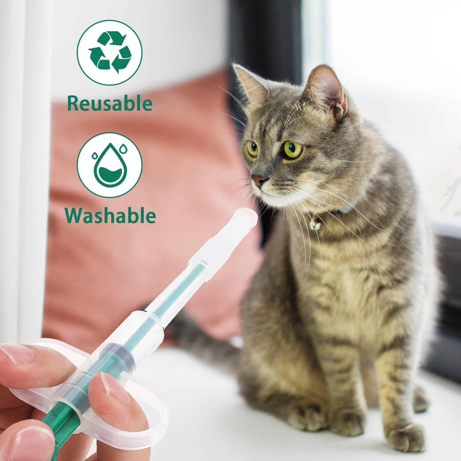 Oruola 3pcs Cat Pill Dispenser,Pet Shooter,Pills blue & red & green