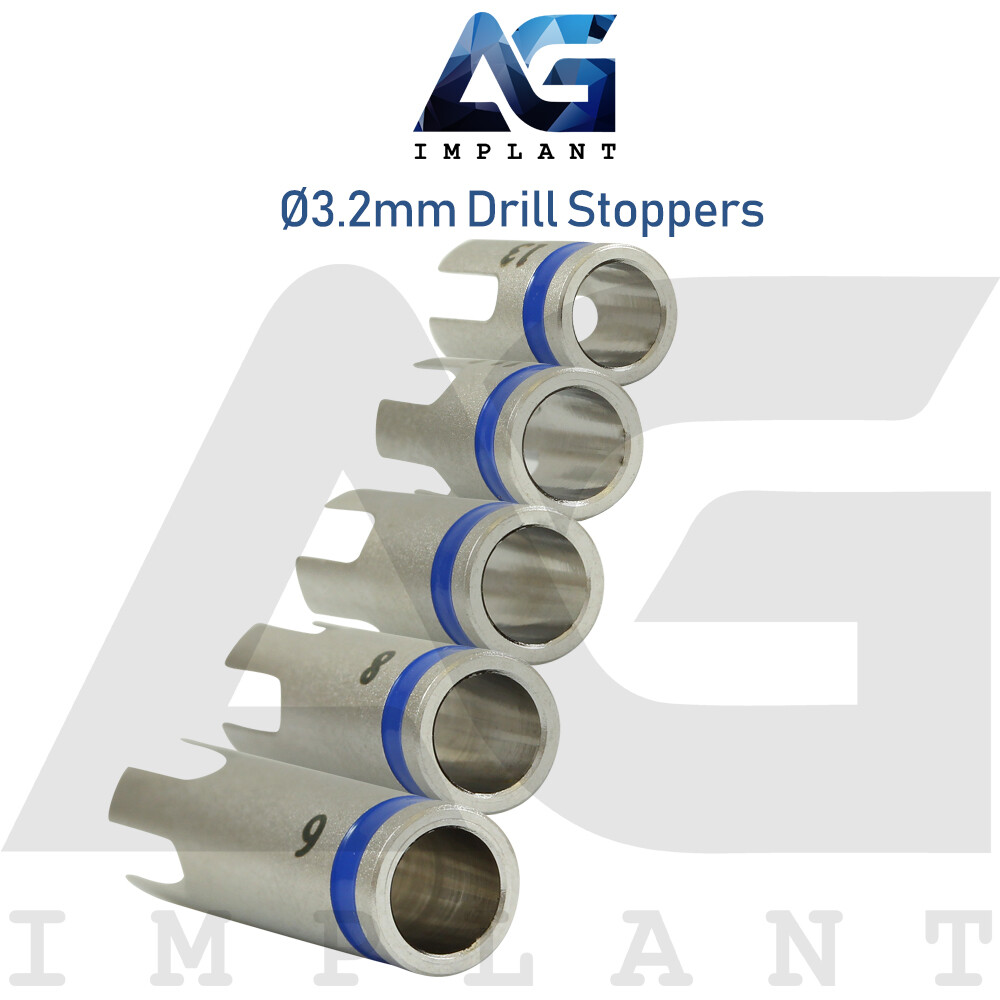 5 Drill Stoppers Ø3.2mm & Drill Set External Irrigation Sur gical Dental Tool