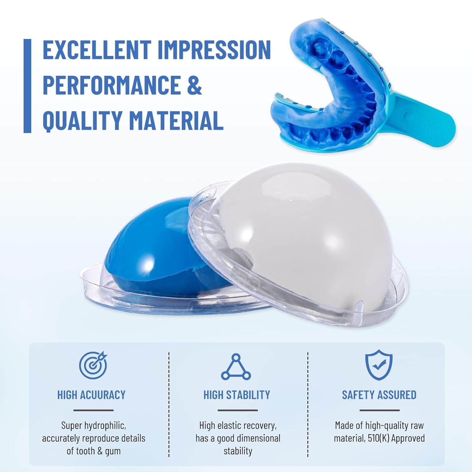 12x 25g Dental Hydrophilic Firmer Impression Putty Fast Set Silicon Material USA