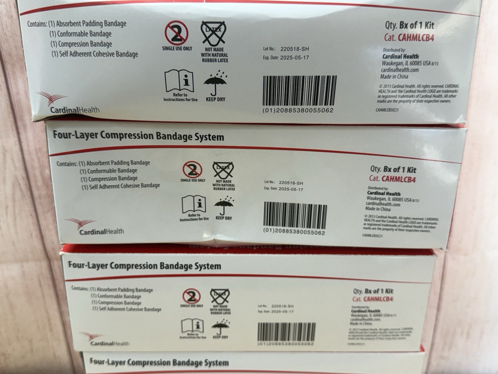 LOT 5x – Cardinal Health Four-Layer Compression Bandage System CAHMLCB4 NIB