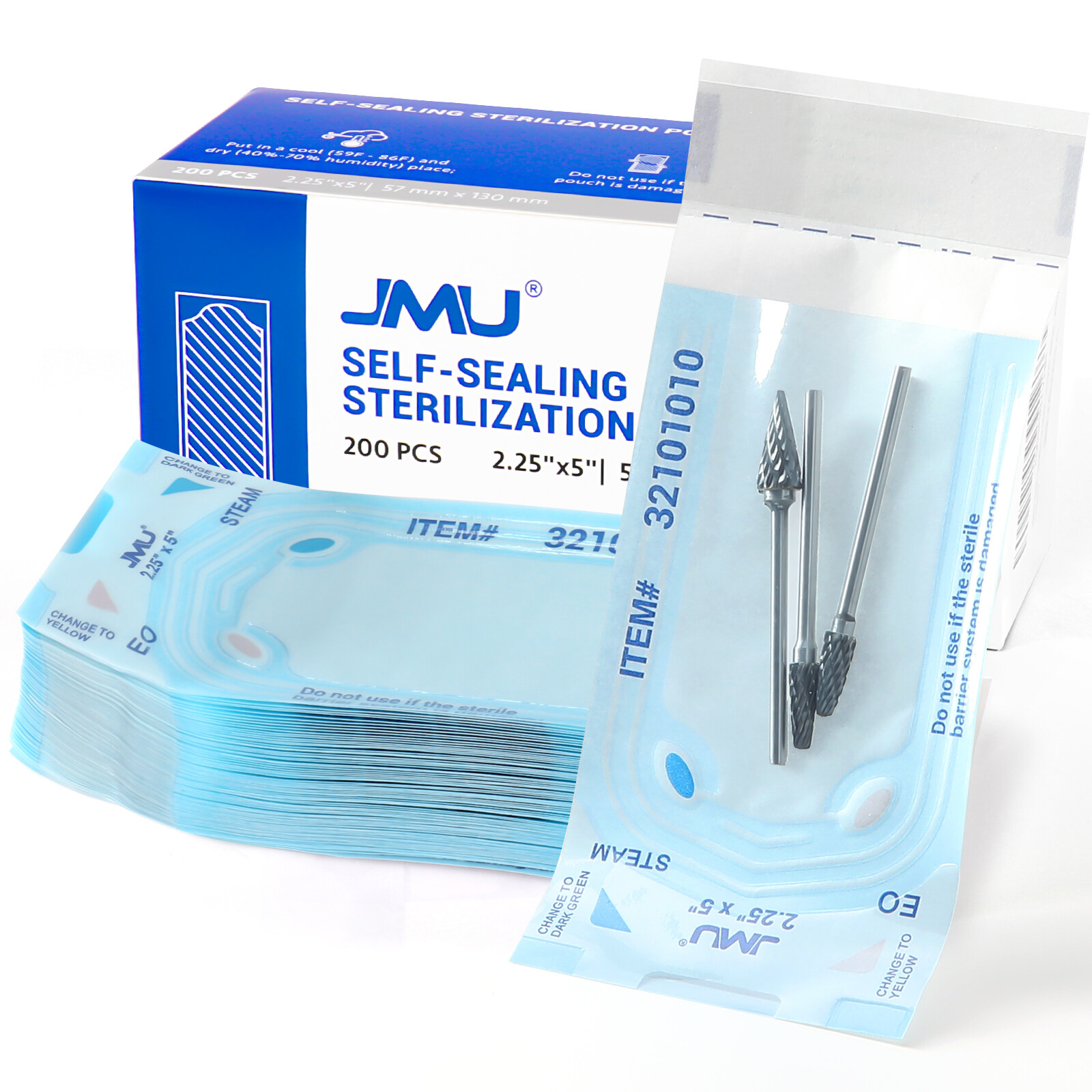 JMU Self-Sealing Sterilization Pouches Bags 2-1/4″x5″ Dental Tattoo Nail 200pcs