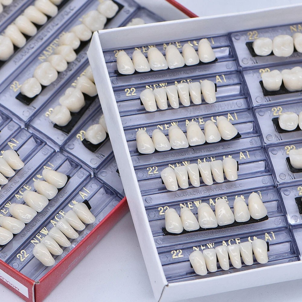 168Pcs Acrylic Resin Denture #22 Dental Upper Lower Shade A1 Teeth Set US