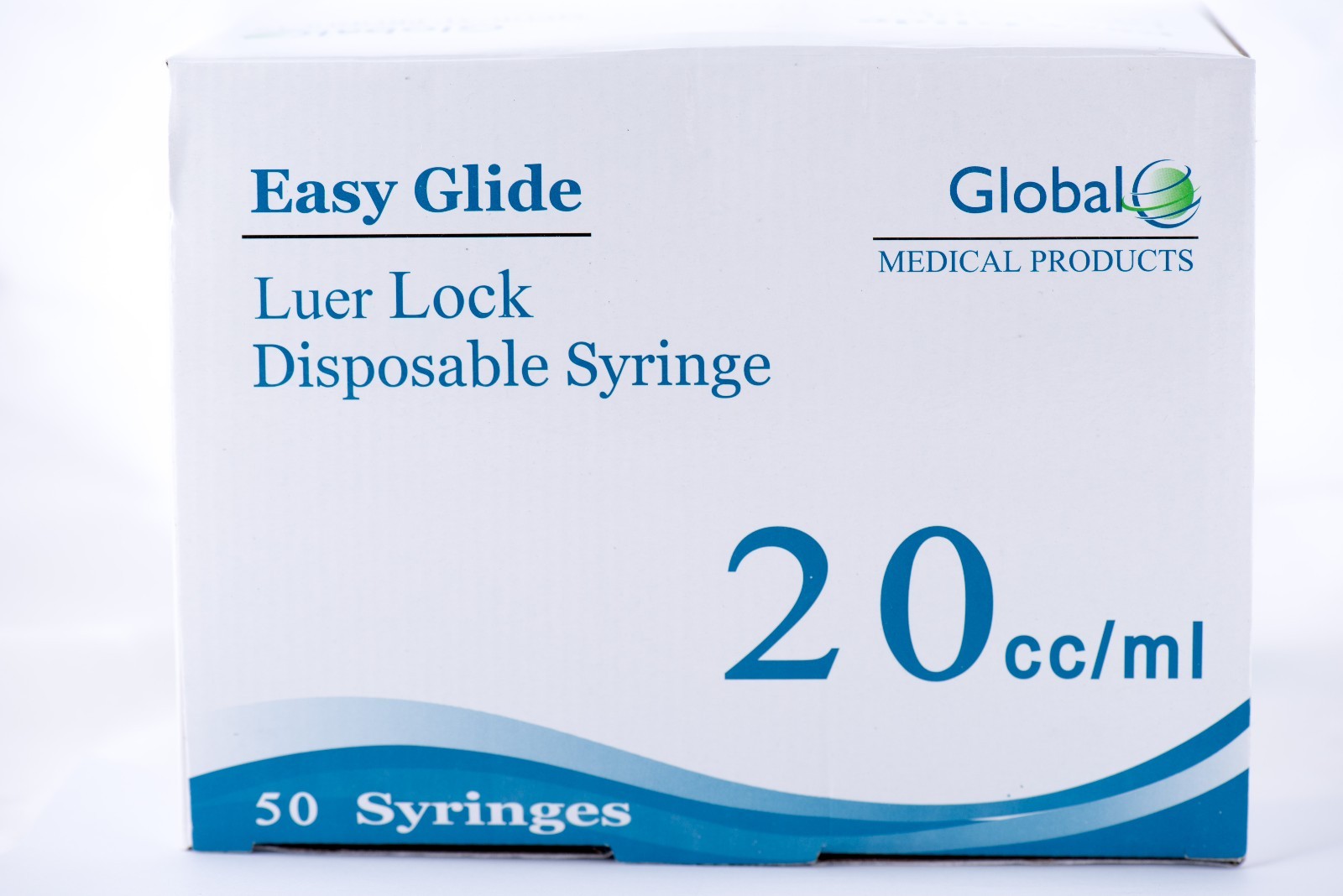 20CC GLOBAL EASY GLIDE SYRINGES LUER LOCK 20ML 50 / BOX STERILE without Needle