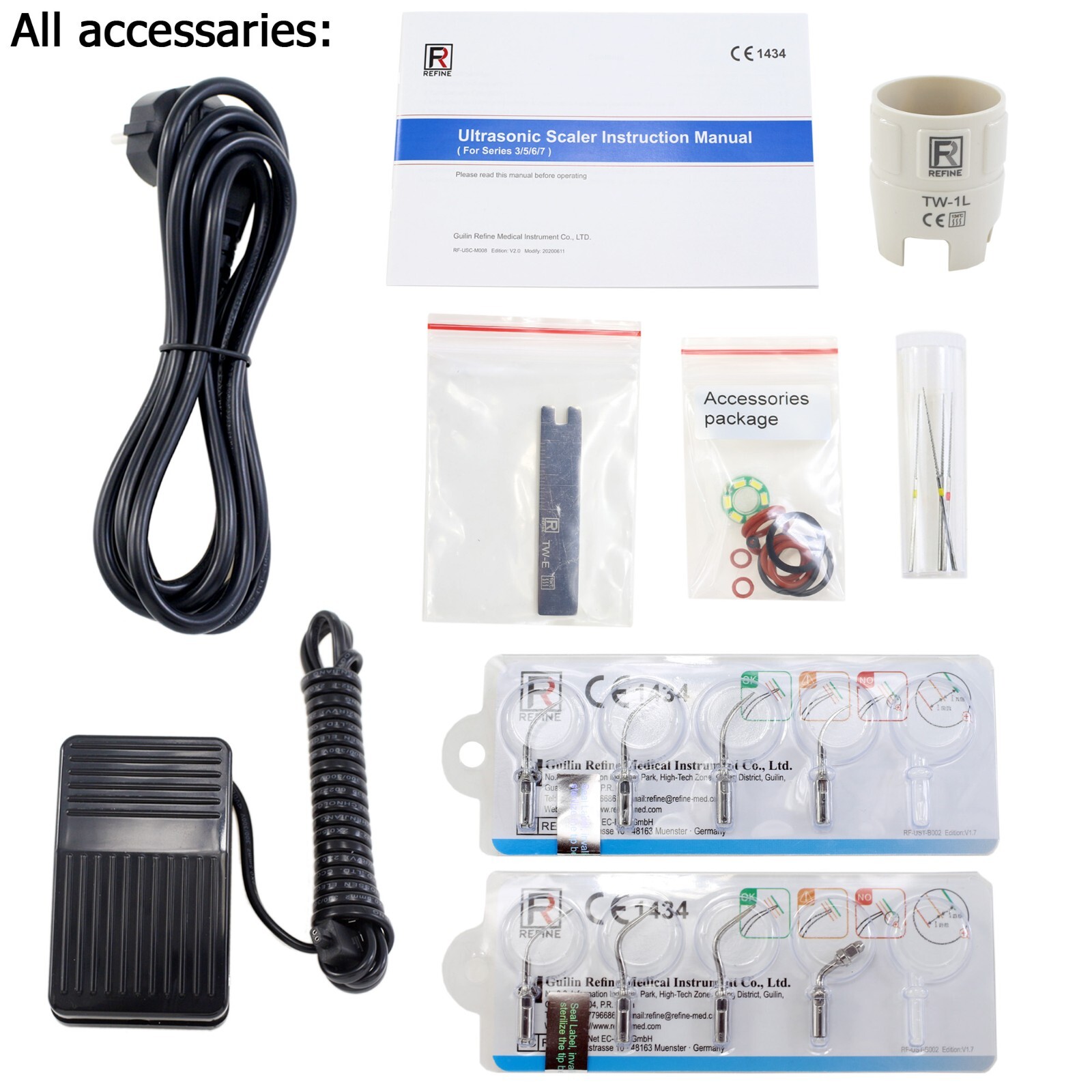 Dental Cavitron Ultrasonic Scaler LED Piezo Handpiece Automatic Water SATELEC