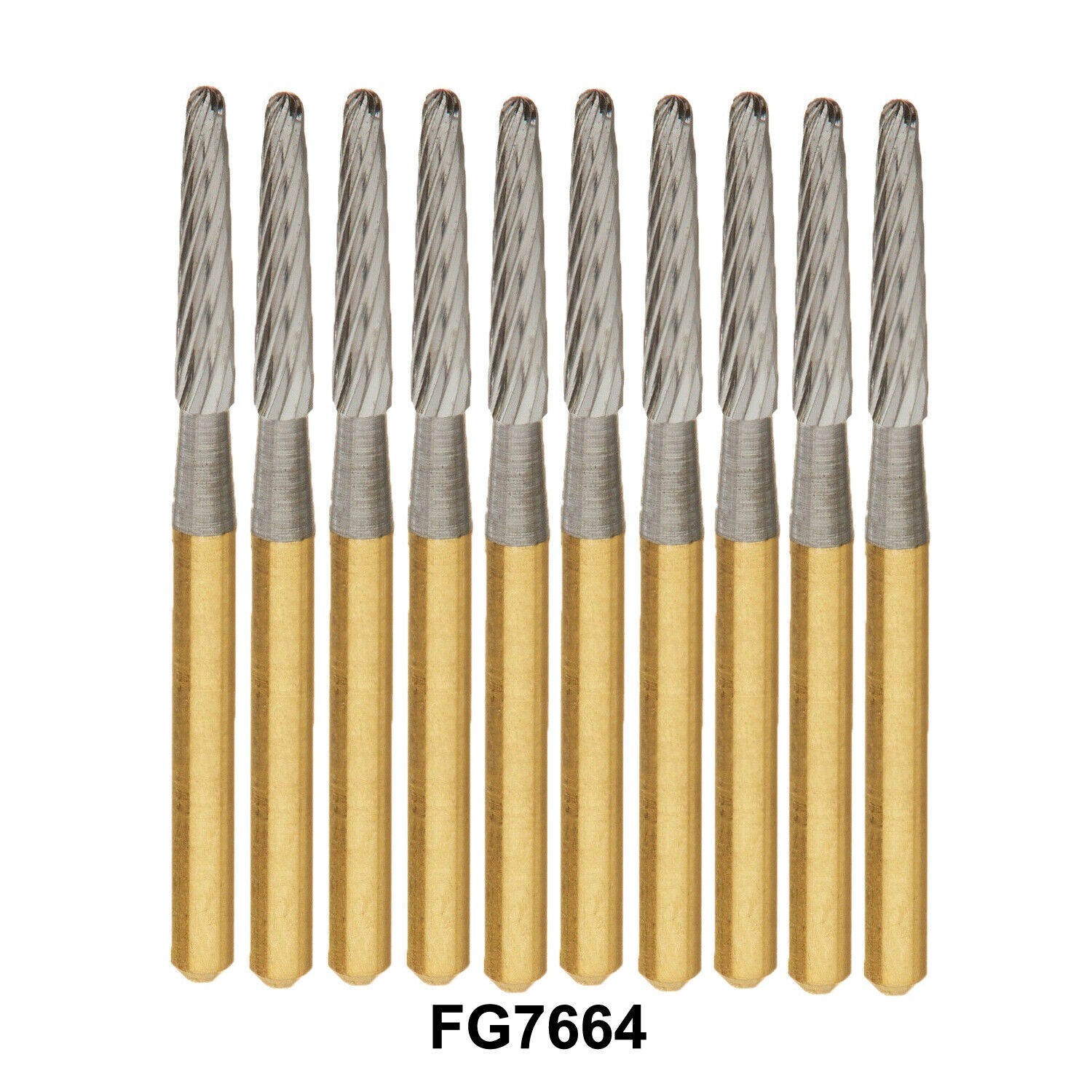 Dental Tungsten Carbide Steel Bur Trimming Finishing Extra Long Taper FG 7664