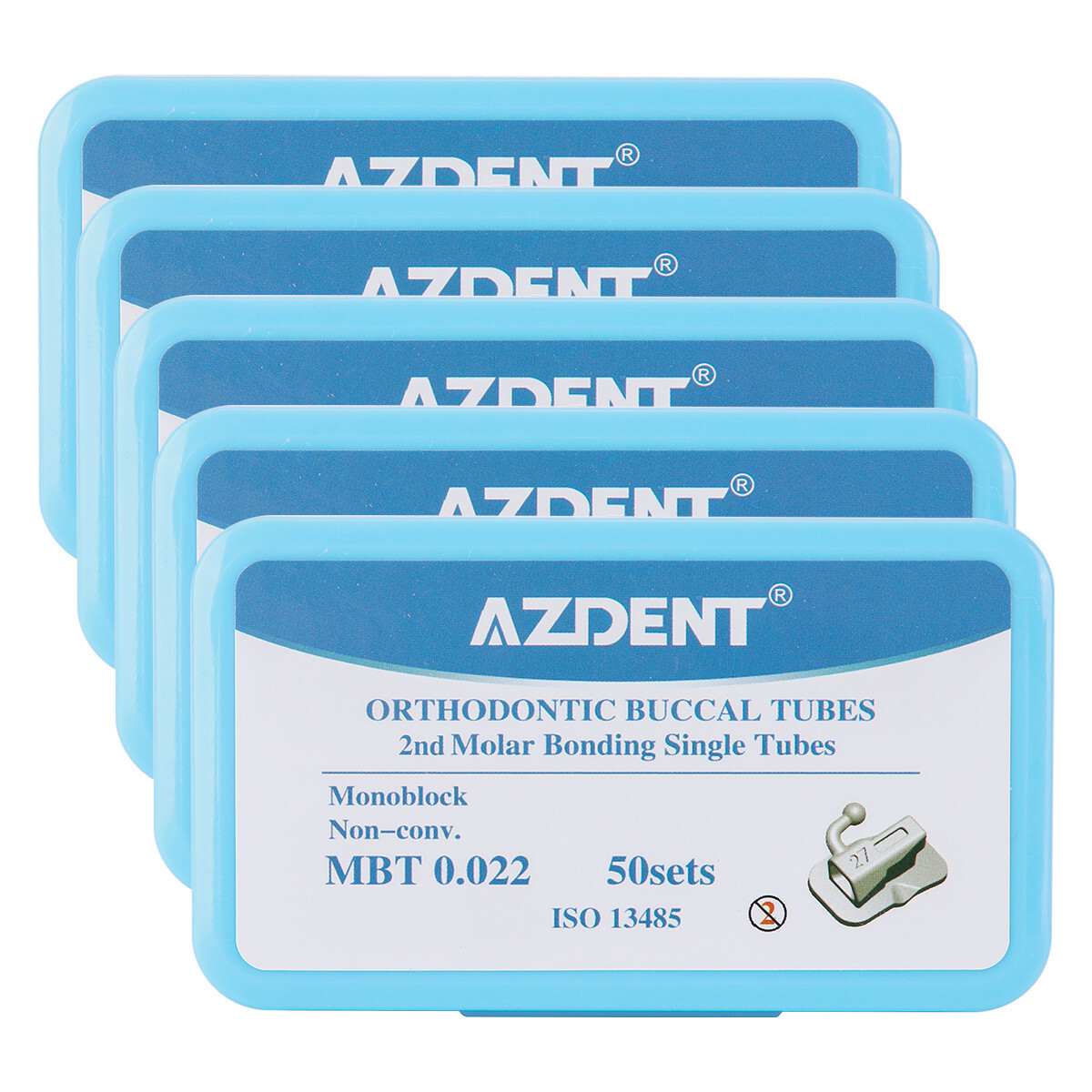 AZDENT Dental Orthodontic 2nd Molar Bondable Non-Conver MBT 022 Buccal Tube