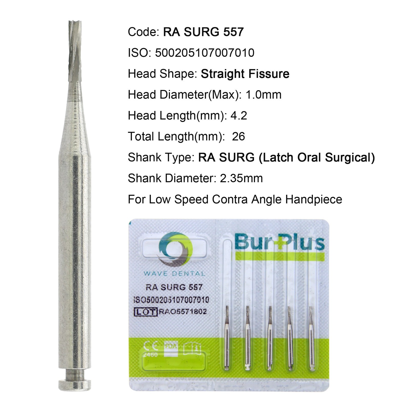 Wave Dental Latch Carbide Burs Surgical RA SURG for Slow Speed Round RA 4 6 8 5