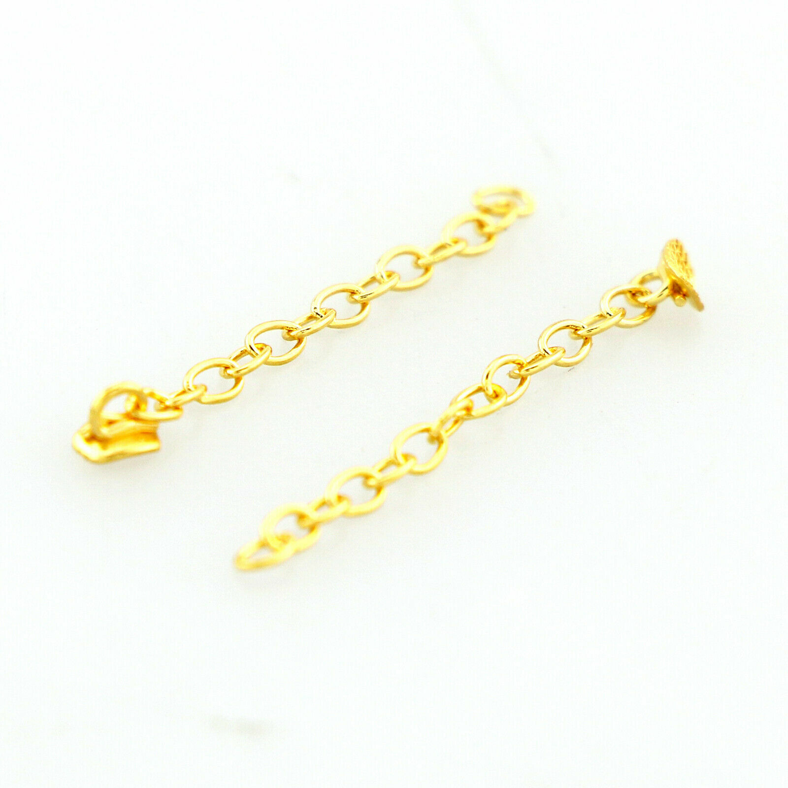 6pcs Dental Ortho Traction Chain Round Button with Chain Gold Plated Easyinsmile
