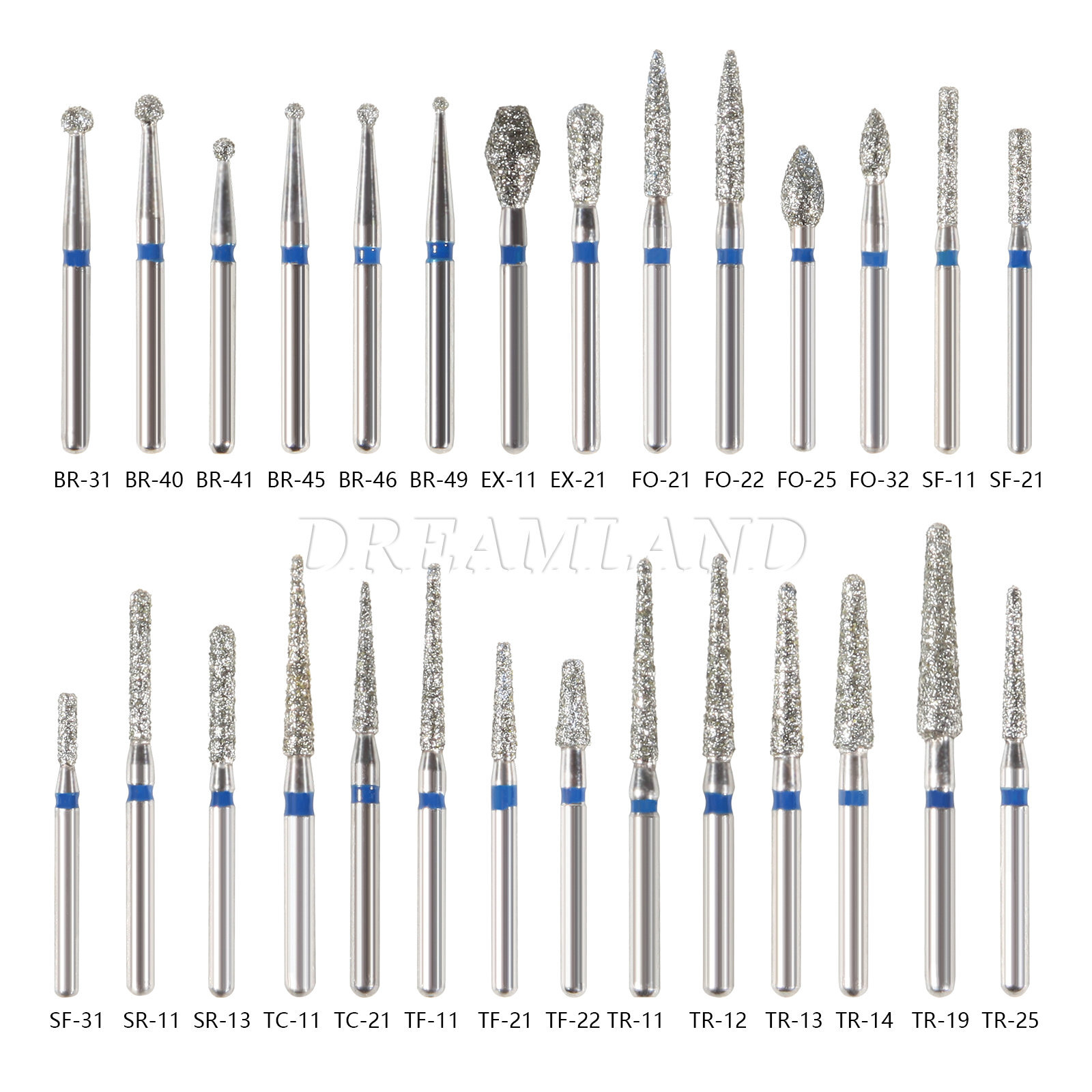 5pc/pack Dental FG Diamond Burs for High Speed Handpiece Friction Grip 1.6MM Bur
