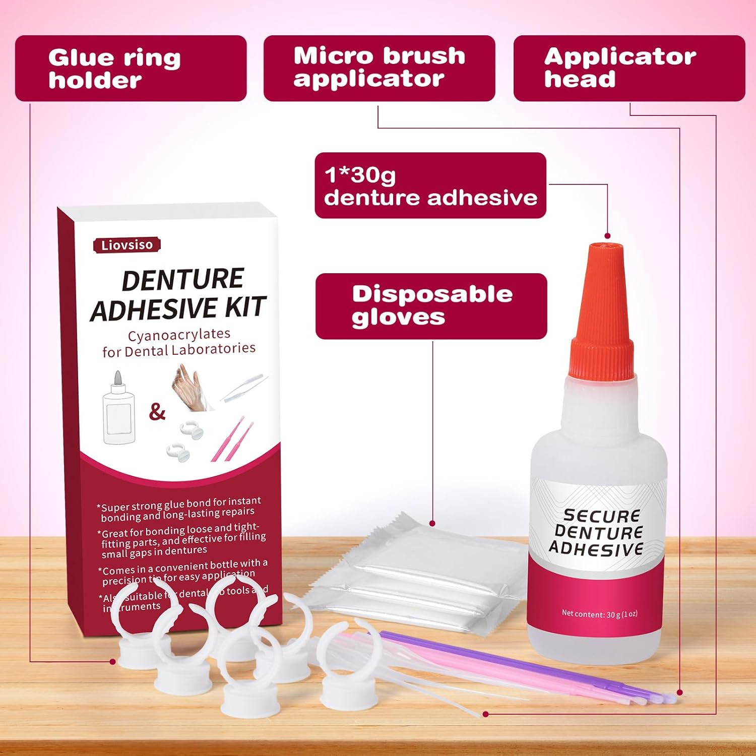 Dental Lab Instant Bonding Dental Glue (1Oz), Repair Cracks & Secure Loose Teeth