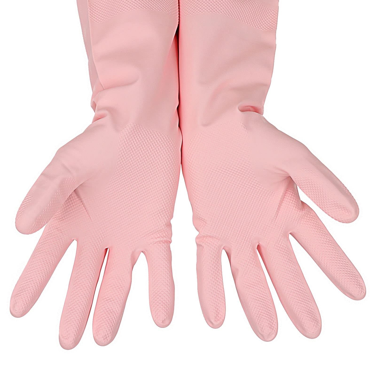 3 Pairs Latex~Free Rubber Dishwashing Gloves, 13 in, Reusable Nitrile