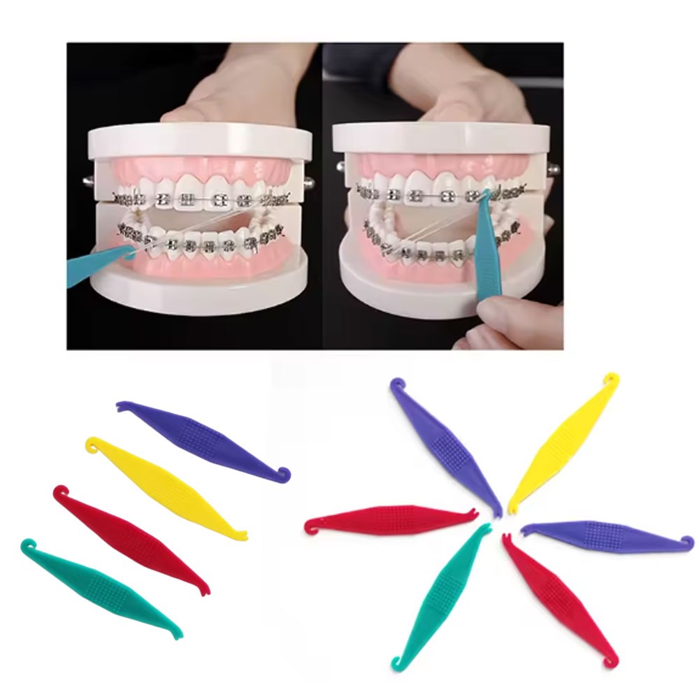 Dental Orthodontic Elastic Placer Elastic Rubber Band Placers Mixed Color