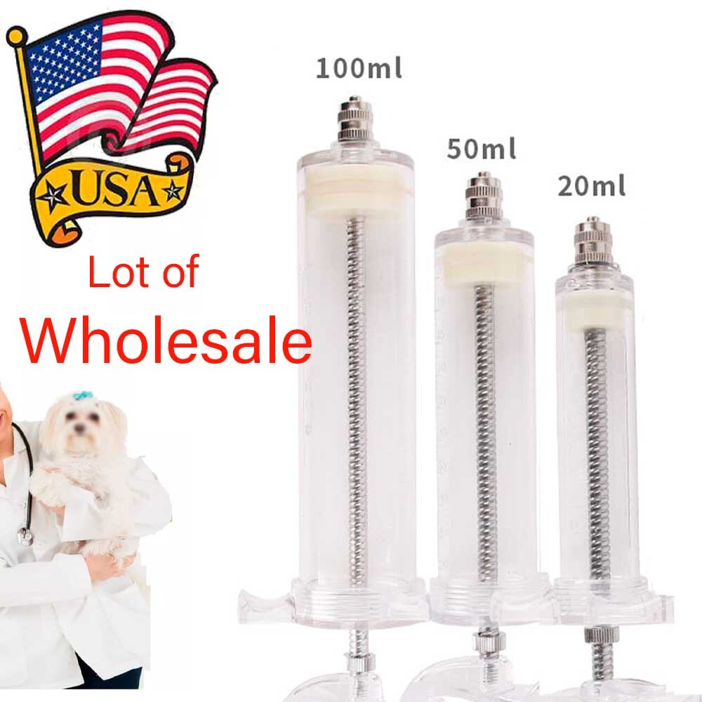 1/2/3/4 set 20/50/100ml Reusable Veterinary Syringe For Livestock Supply Tool