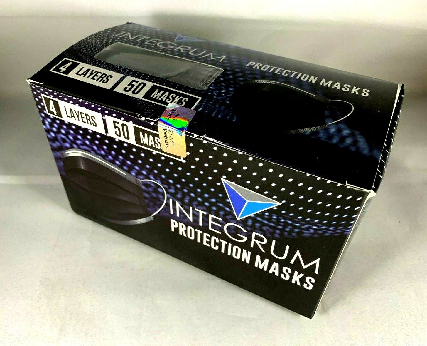 100 /Pk INTEGRUM 4-Layer BLACK Face Mask Earloop Surgical DENTAL Medical