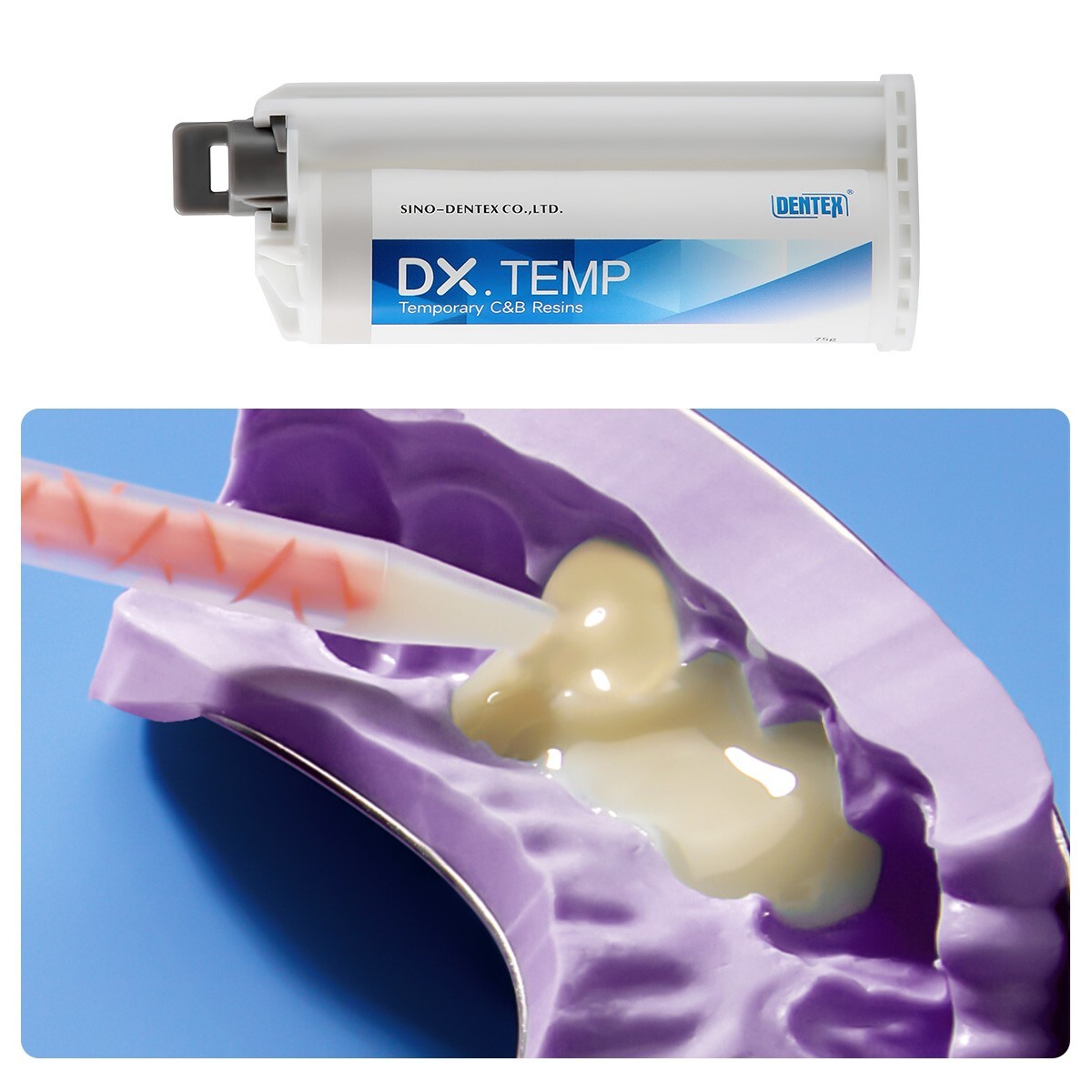 Dentex Dental Temporary Crown And Bridge Resin Material Cartridge 76g Shade A2