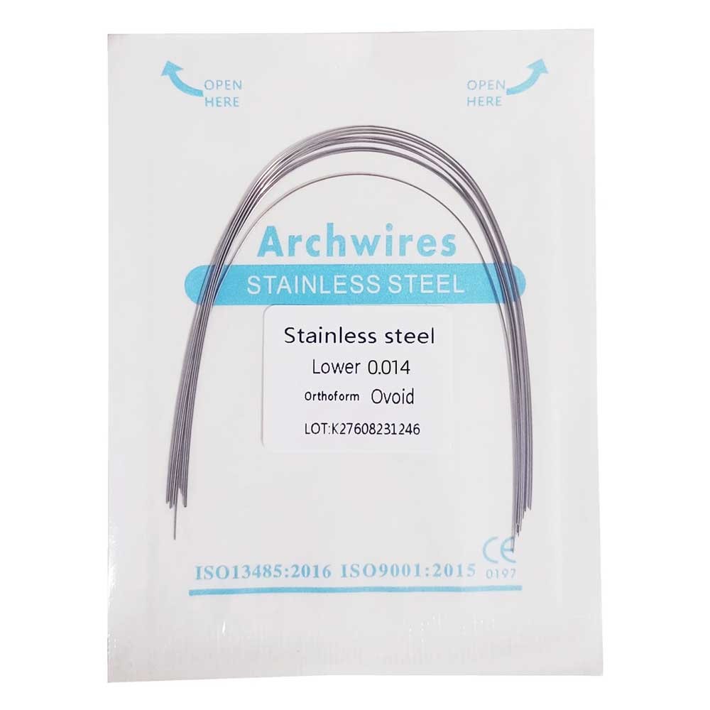 10pcs/pack Dental Orthodontic Stainless Steel Round Arch Wire Ovoid Form
