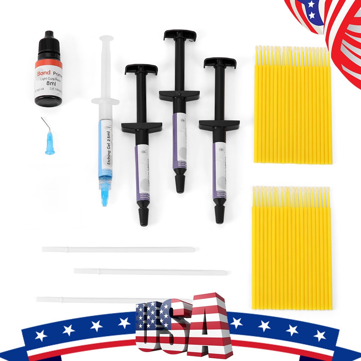 Dental Bracket Braces Glue Ortho Bonding Agents Light Cure Resin Adhesive Kit