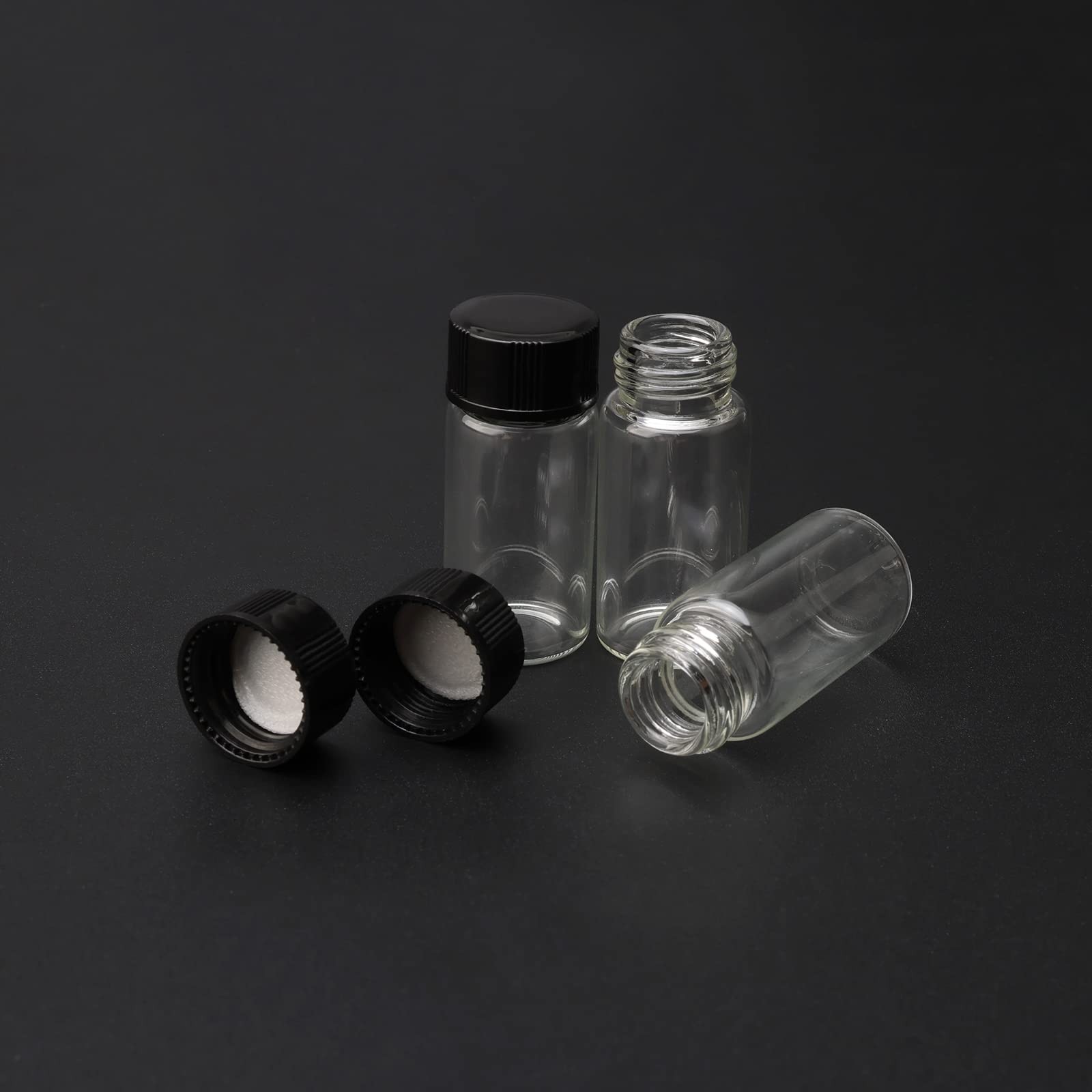 10 Pack 5ml Clear Glass Vials with Screw Caps, Small Refillable Sample Bottle…