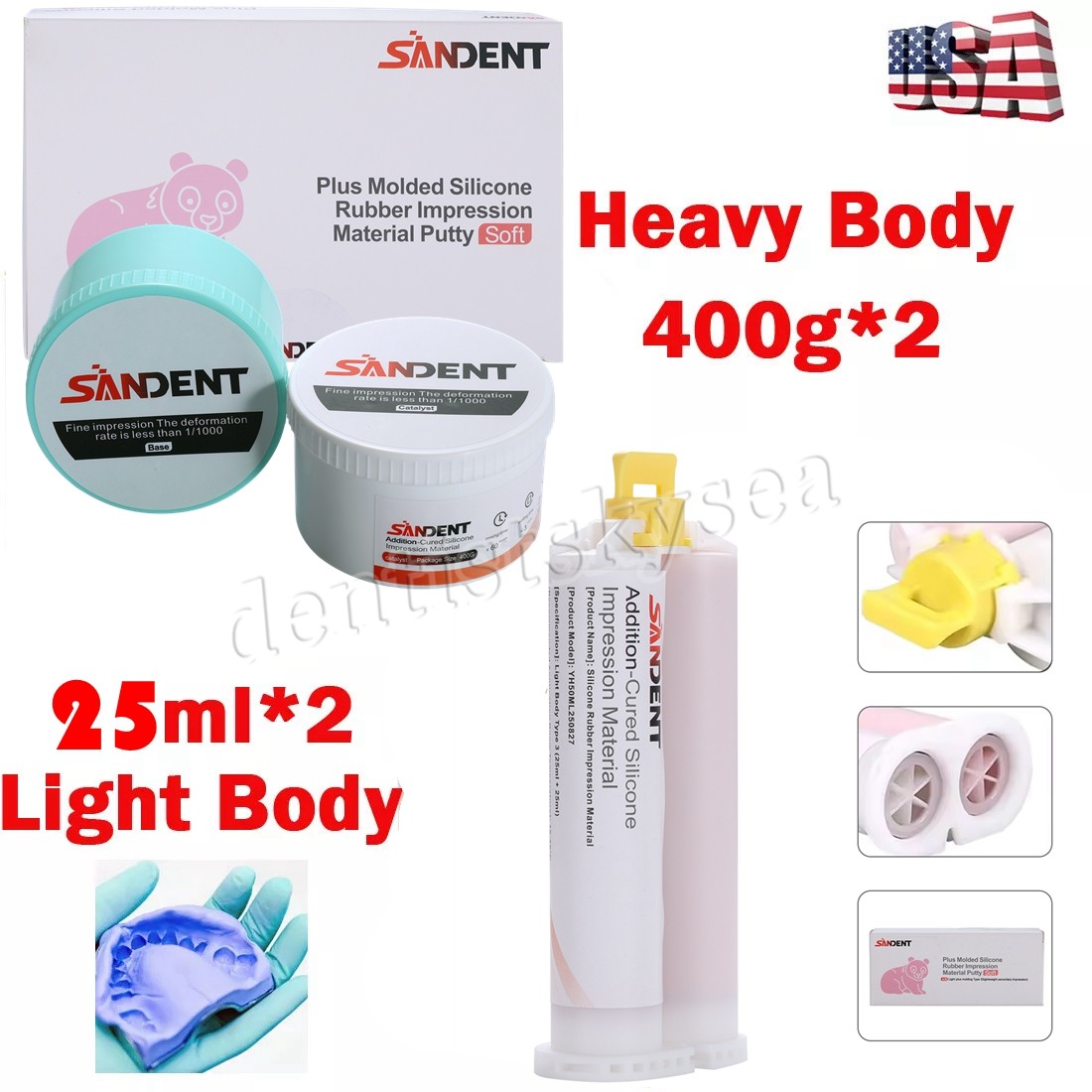 Dental Elastomeric Impression Putty Soft Silicone Material SANDENT