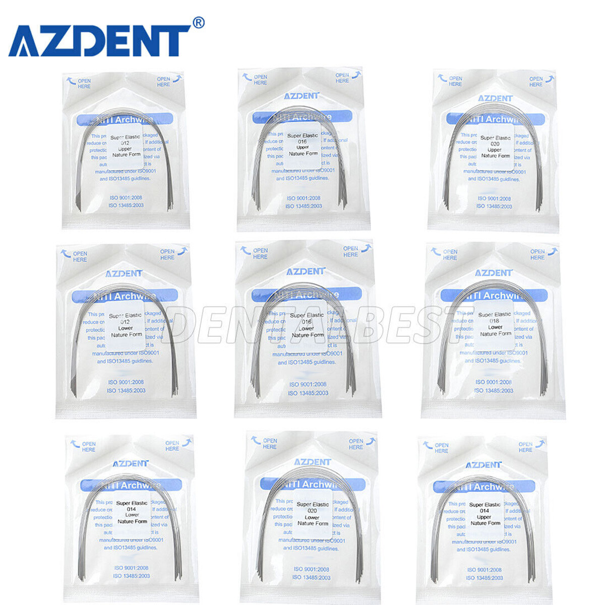 AZ Dental Orthodontic Arch Wire Super Elastic Niti Round Natural form 10pc/pk