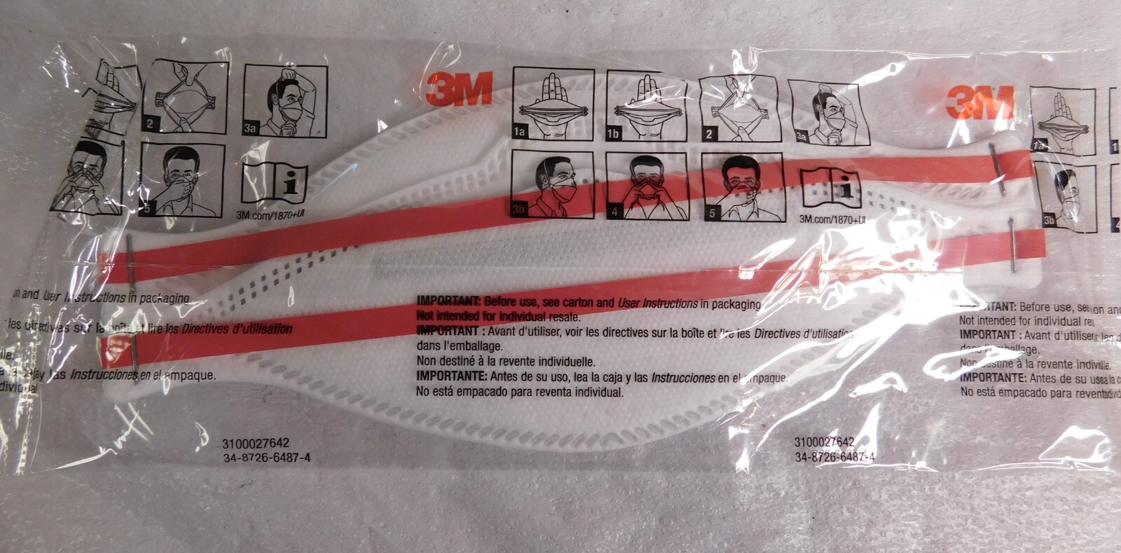 (100) 3M™ Aura 1870+ N95 Particulate Respirator Protective Mask Niosh