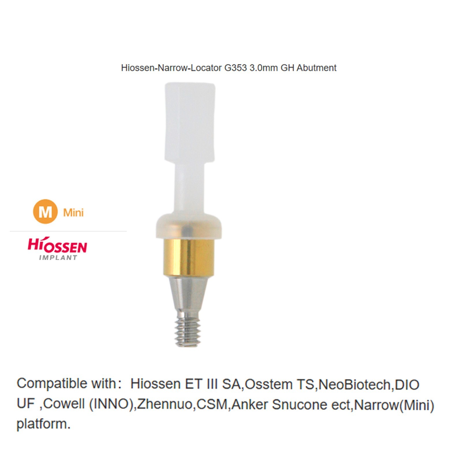 US Hiossen ET Overdenture Locator Abutment Compatible Mini/standard Implants