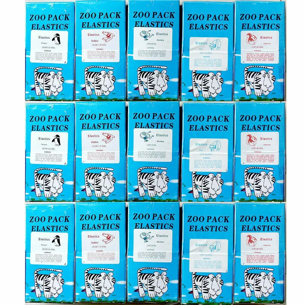 5000pcs Dental Ortho Elastic Rubber Bands Latex Braces Zoo Pack 3.5/5.0/6.5 OZ